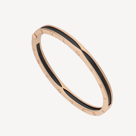 [⭐Reverie Jewels]ZERO 1 PINK GOLD WITH BLACK CERAMIC BRACELET