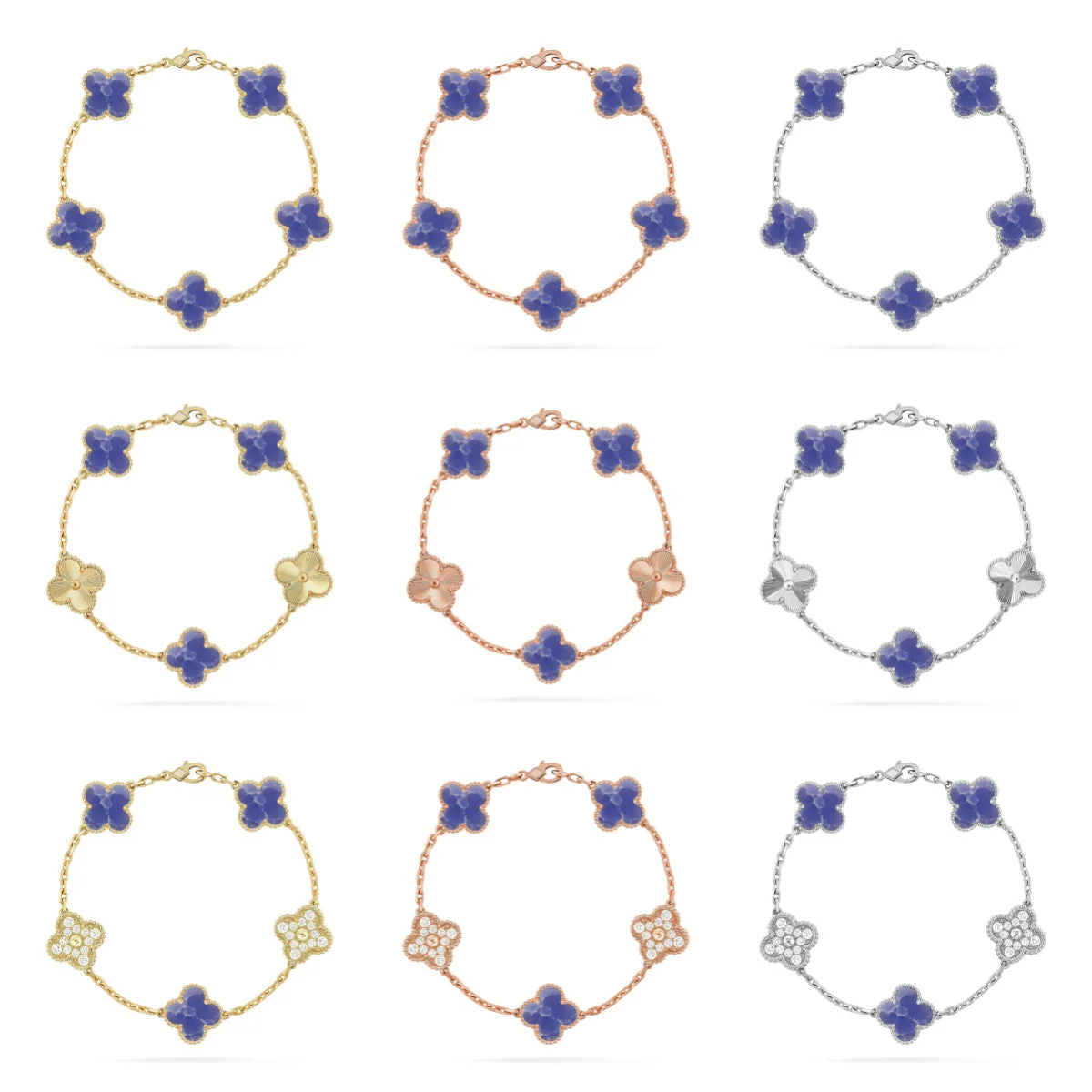 [⭐Reverie Jewels]CLOVER 5 MOTIF BLUE VEINS BRACELET COLLECTION