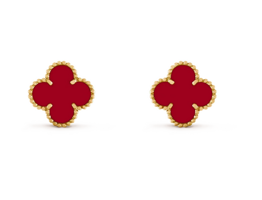 [⭐Reverie Jewels] CLOVER 20MM RED AGATE EARRINGS