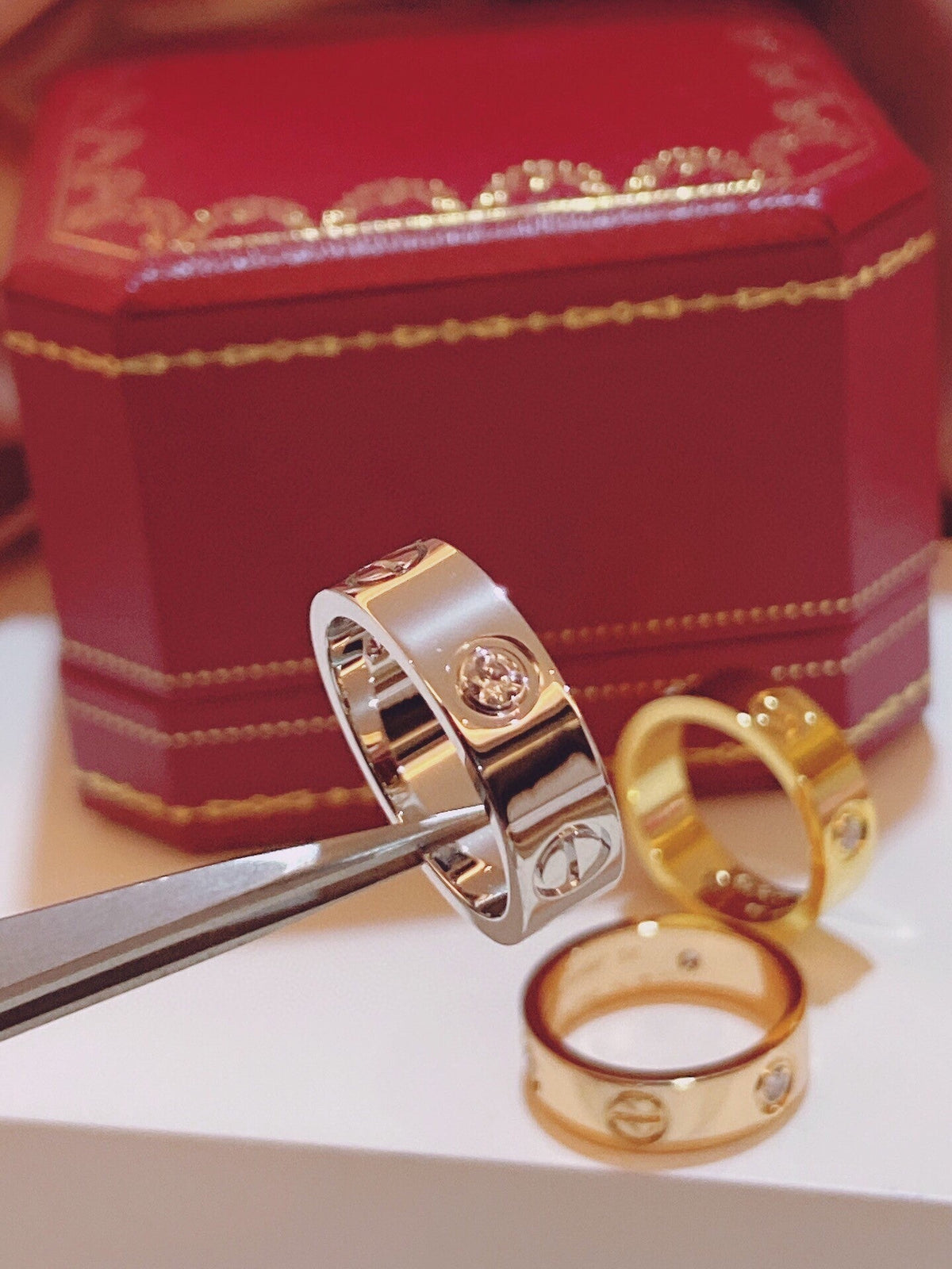 [⭐Reverie Jewels]Three-Diamond Ring