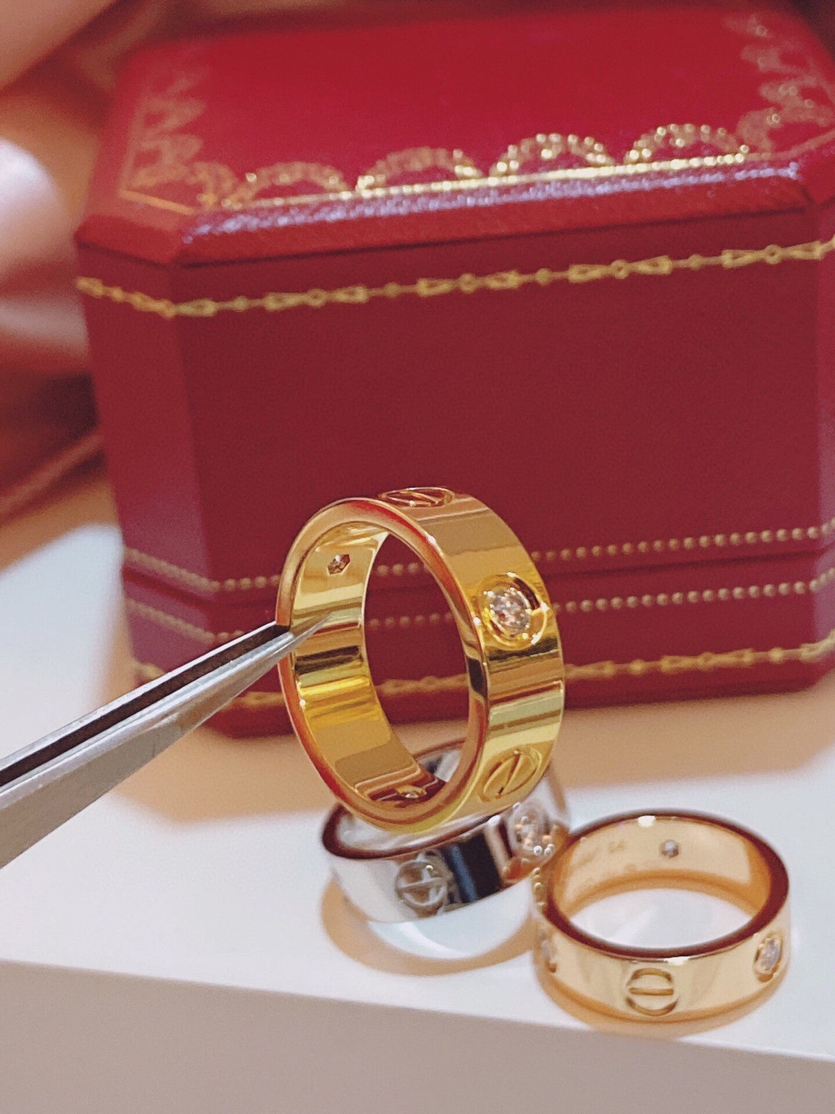 [⭐Reverie Jewels]Three-Diamond Ring