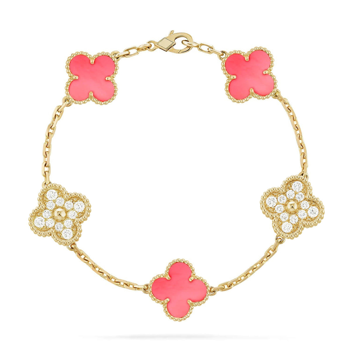 [⭐Reverie Jewels] CLOVER 5 MOTIFS  PINK MOP BRACELET COLLECTION