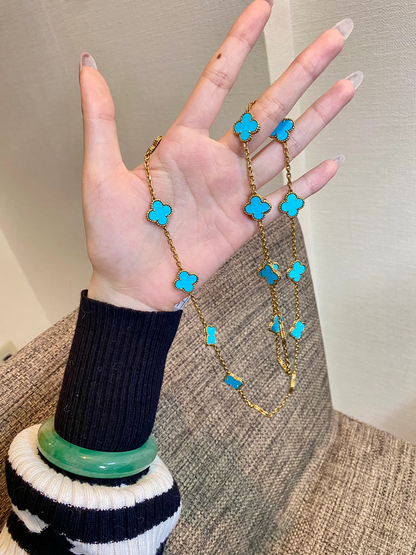 [⭐Reverie Jewels]CLOVER 20 MOTIFS TURQUOISE GOLD