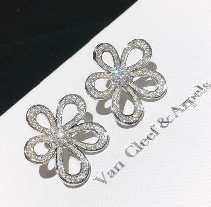 [⭐Reverie Jewels]FLOWERLACE EARRINGS FULL DIAMONDS