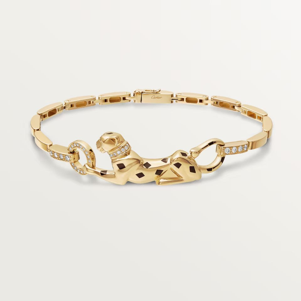 [⭐Reverie Jewels]PANTHERE HALF DIAMOND ON CHAIN BRACELET