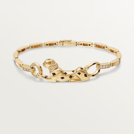 [⭐Reverie Jewels]PANTHERE HALF DIAMOND ON CHAIN BRACELET
