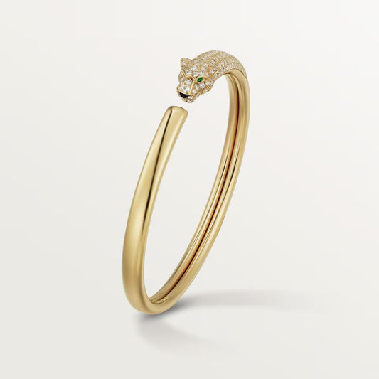 [⭐Reverie Jewels]PANTHERE HALF DIAMOND OPEN BRACELET