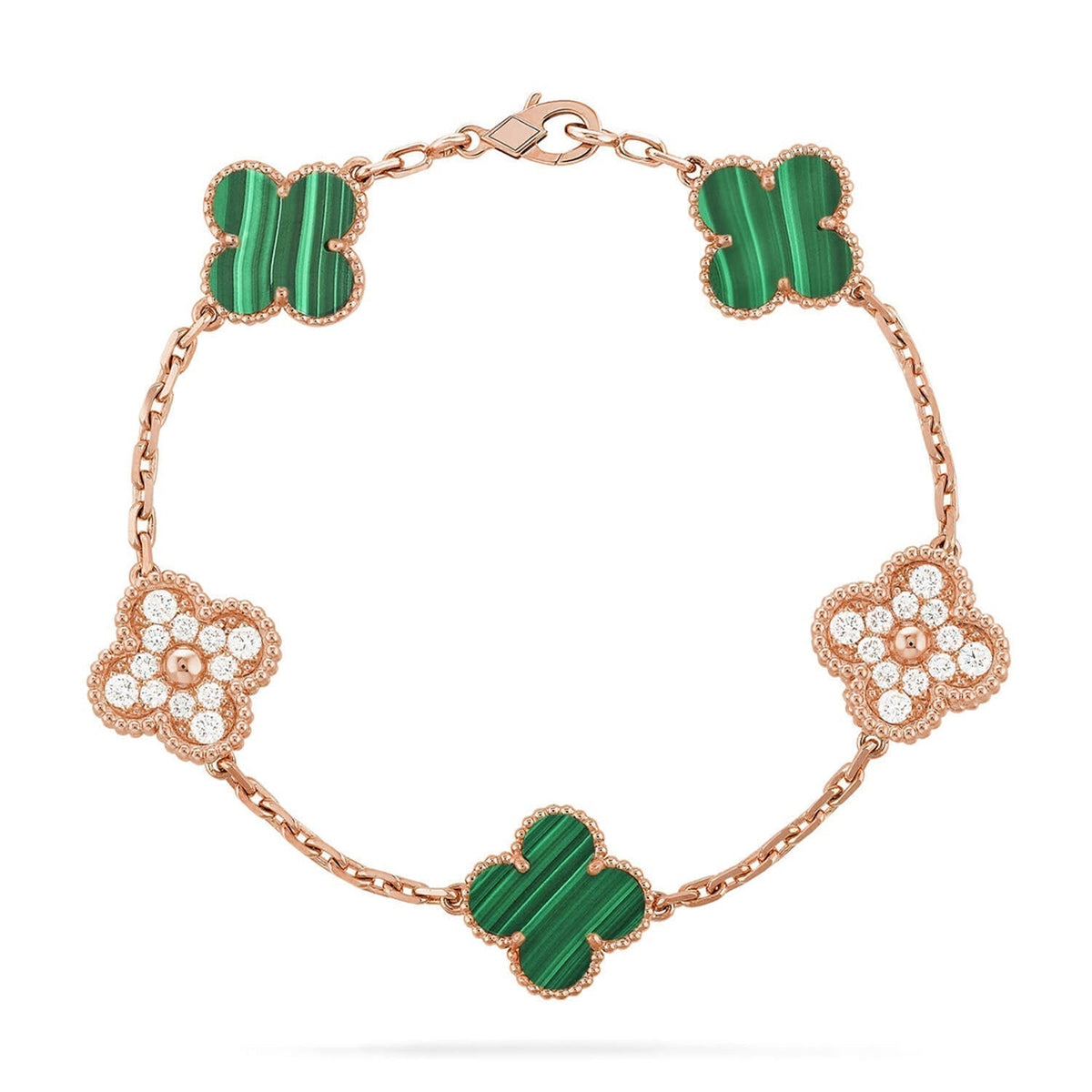 [⭐Reverie Jewels] CLOVER 5 MOTIF MALACHITE BRACELET COLLECTION