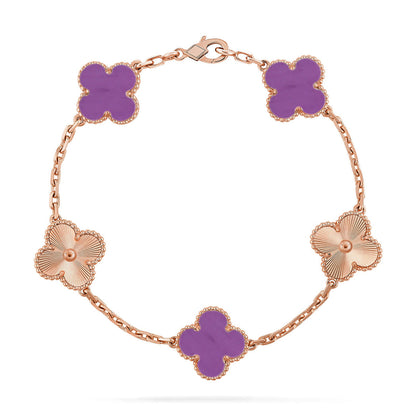 [⭐Reverie Jewels] CLOVER 5 MOTIF VIOLET BRACELET COLLECTION