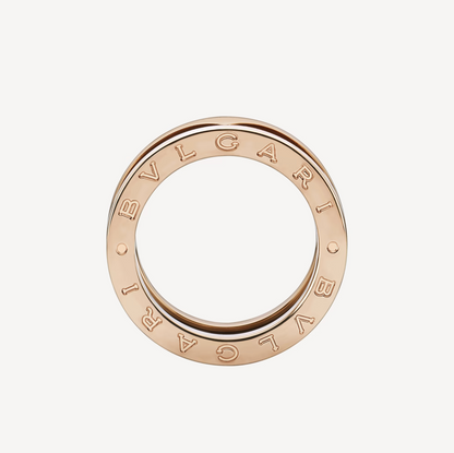 [⭐Reverie Jewels]ZERO 1 TWO-BAND LOOPS AND BLACK CERAMIC PINK GOLD RING