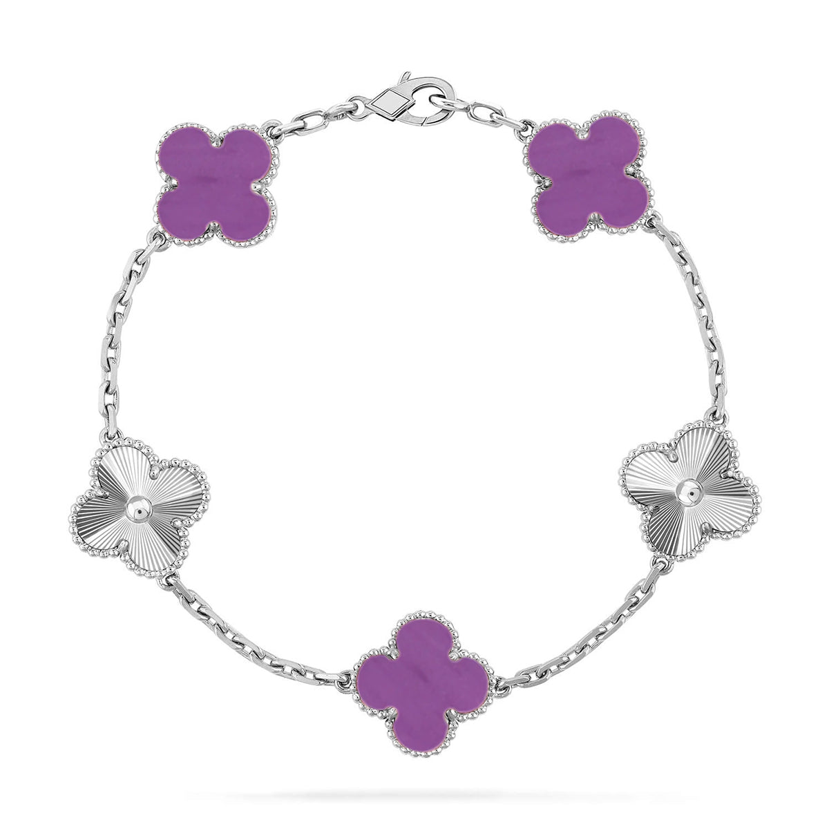 [⭐Reverie Jewels] CLOVER 5 MOTIF VIOLET BRACELET COLLECTION