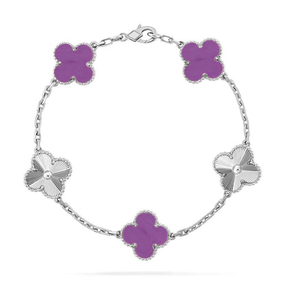 [⭐Reverie Jewels] CLOVER 5 MOTIF VIOLET BRACELET COLLECTION