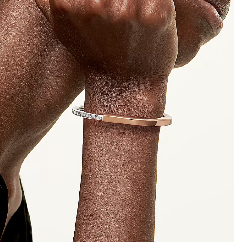 [Reverie Jewels]LOCK BRACELET ROSE AND WHITE GOLD DIAMOND