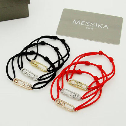 [⭐Reverie Jewels]Messika Care(s) pink cord pavé bracelet