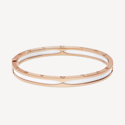 [⭐Reverie Jewels]ZERO 1 PINK GOLD WITH WHITE CERAMIC BRACELET