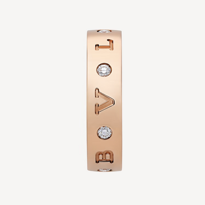 [⭐Reverie Jewels]ZERO 1 ESSENTIAL PINK GOLD BAND WITH DIAMONDS RING