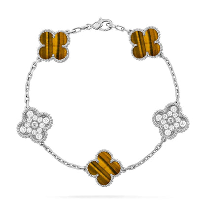 [⭐Reverie Jewels] CLOVER 5 MOTIFS TIGER EYE BRACELET COLLECTION