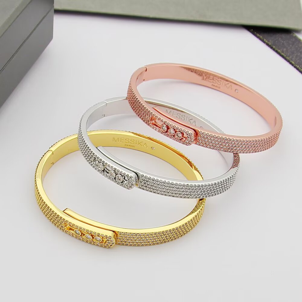 [⭐Reverie Jewels]Move Noa Full Pavé Diamond Bangle Bracelet