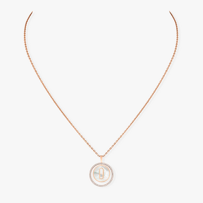 [⭐Reverie Jewels]Demo MOVE 1 DIAMOND WHITE MOTHER OF PEARL PINK GOLD DIAMOND NECKLACE