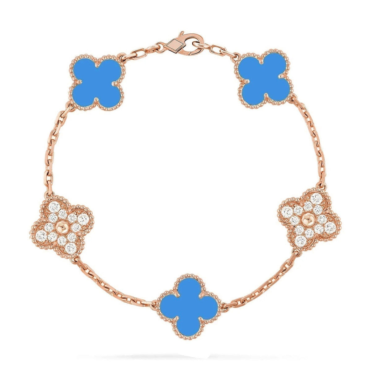 [⭐Reverie Jewels] CLOVER 5 MOTIF BLUE AGATE BRACELET COLLECTION