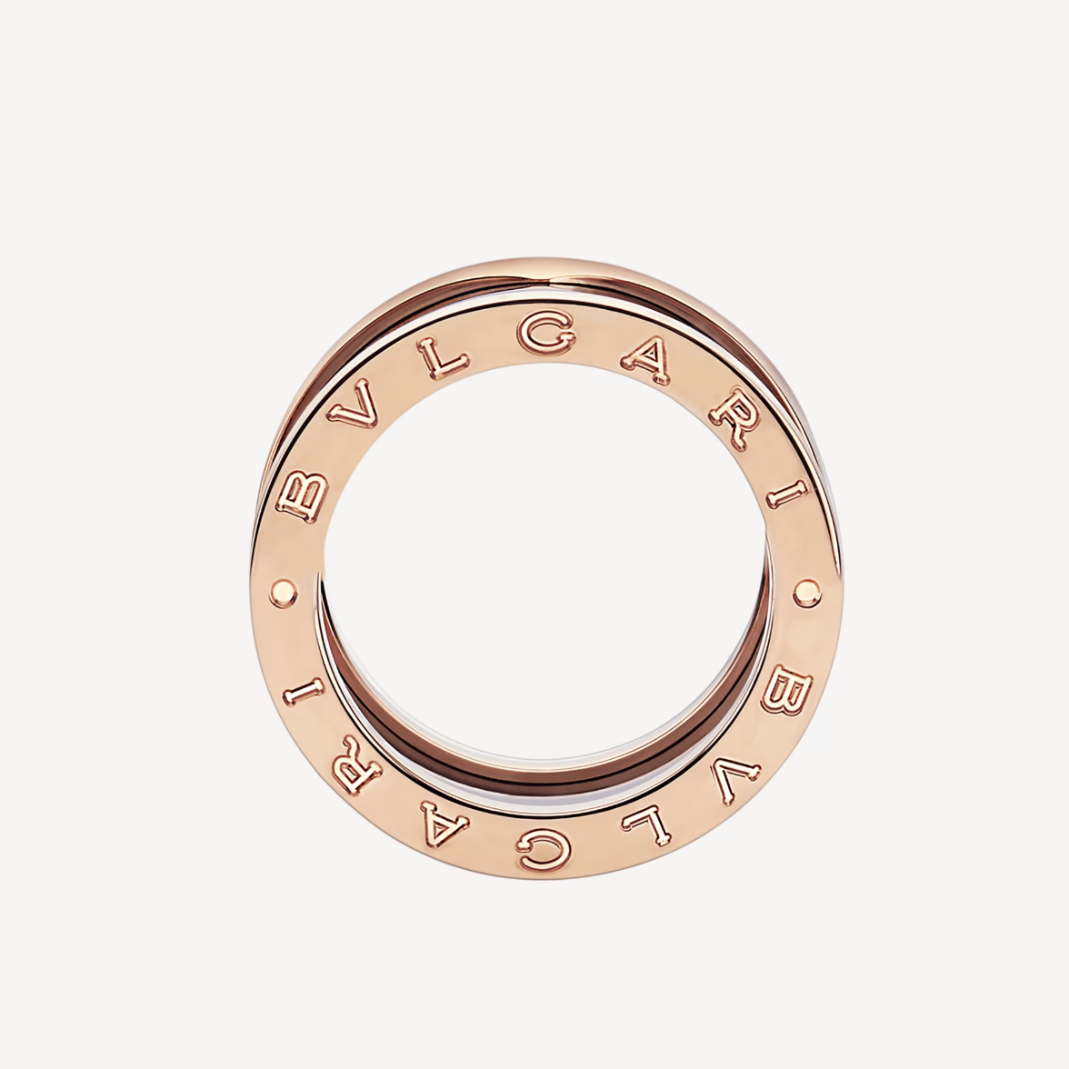 [⭐Reverie Jewels]ZERO 1 FOUR-BAND LOOPS AND BLACK CERAMIC SPIRAL PINK GOLD RING