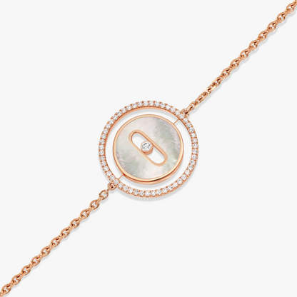 [⭐Reverie Jewels]Demo MOVE WHITE MOTHER OF PEARL PINK GOLD DIAMOND BRACELET