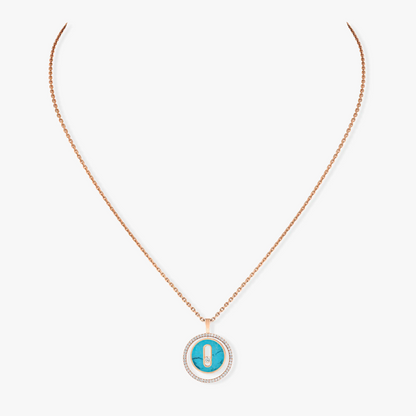 [⭐Reverie Jewels]Demo MOVE 1 DIAMOND TURQUOISE PINK GOLD DIAMOND NECKLACE