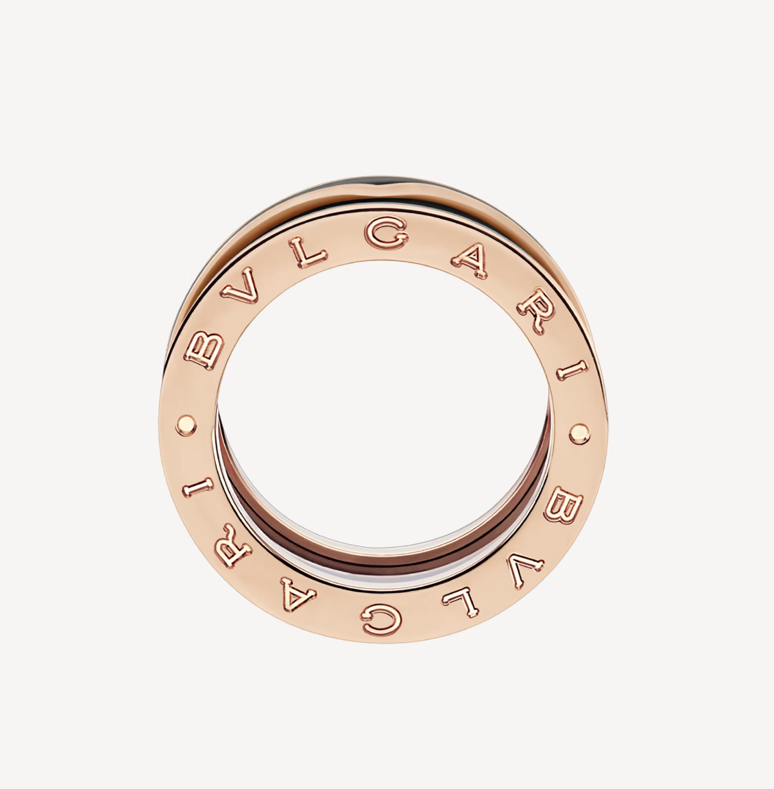 [⭐Reverie Jewels]ZERO 1 TWO-BAND WITH MATTE BLACK CERAMIC PINK GOLD RING