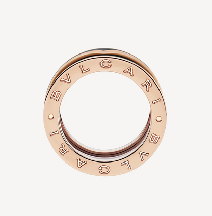 [⭐Reverie Jewels]ZERO 1 TWO-BAND WITH MATTE BLACK CERAMIC PINK GOLD RING