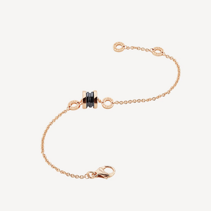 [⭐Reverie Jewels]ZERO 1 SOFT PINK GOLD AND BLACK CERAMIC BRACELET