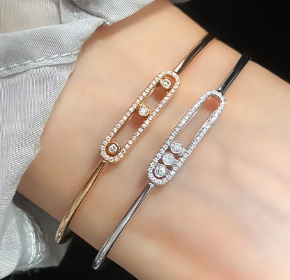 [⭐Reverie Jewels]Move Pavé Diamond Bangle Bracelet M