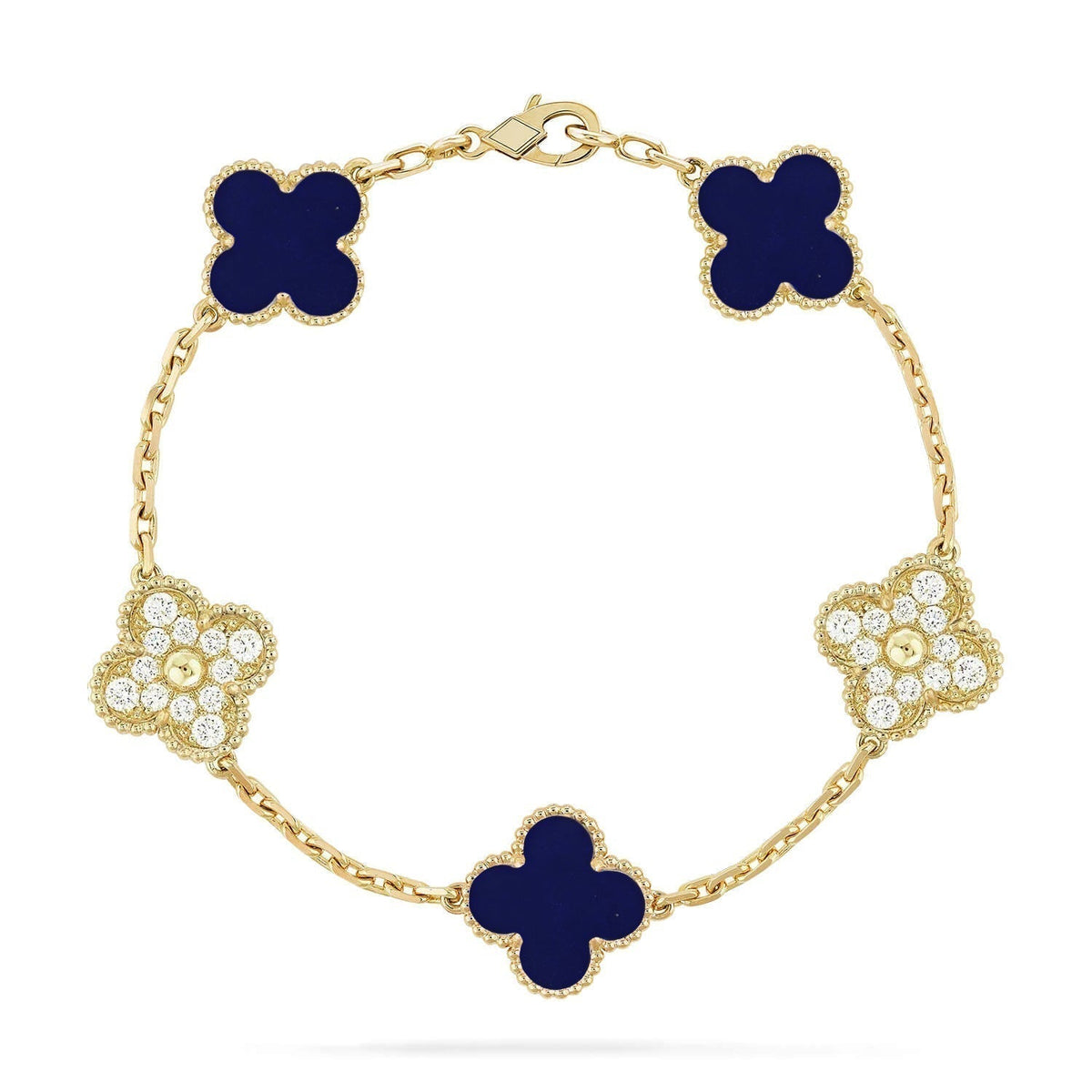 [⭐Reverie Jewels]CLOVER 5 MOTIF LAPIS LAZULI BRACELET COLLECTION