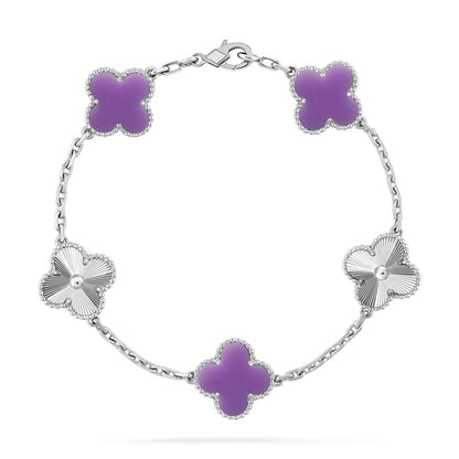 [⭐Reverie Jewels]CLOVER 5 MOTIF LIGHT PURPLE BRACELET COLLECTION