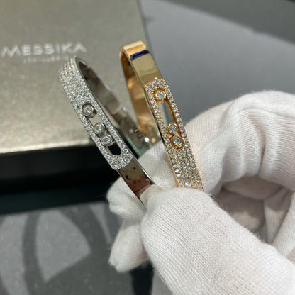 [⭐Reverie Jewels]Move Noa Rose Gold Pavé Diamond Bangle Bracelet