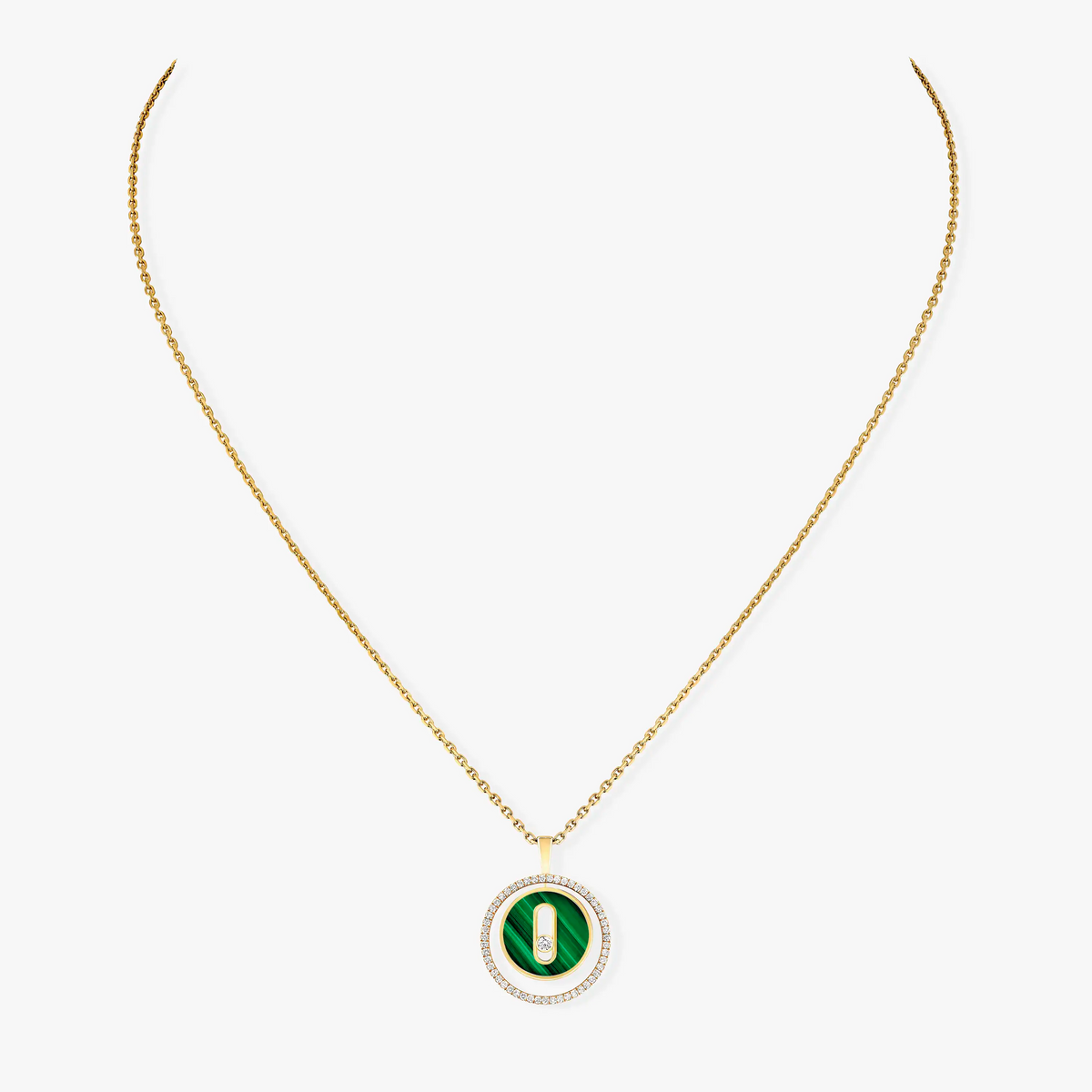 [⭐Reverie Jewels]Demo MOVE 1 DIAMOND MALACHITE GOLD DIAMOND NECKLACE
