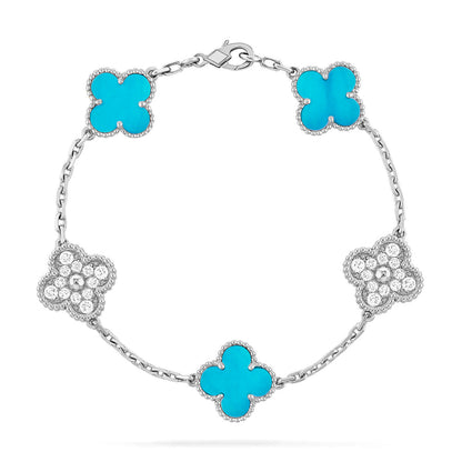 [⭐Reverie Jewels] CLOVER 5 MOTIF TURQUOISE BRACELET COLLECTION