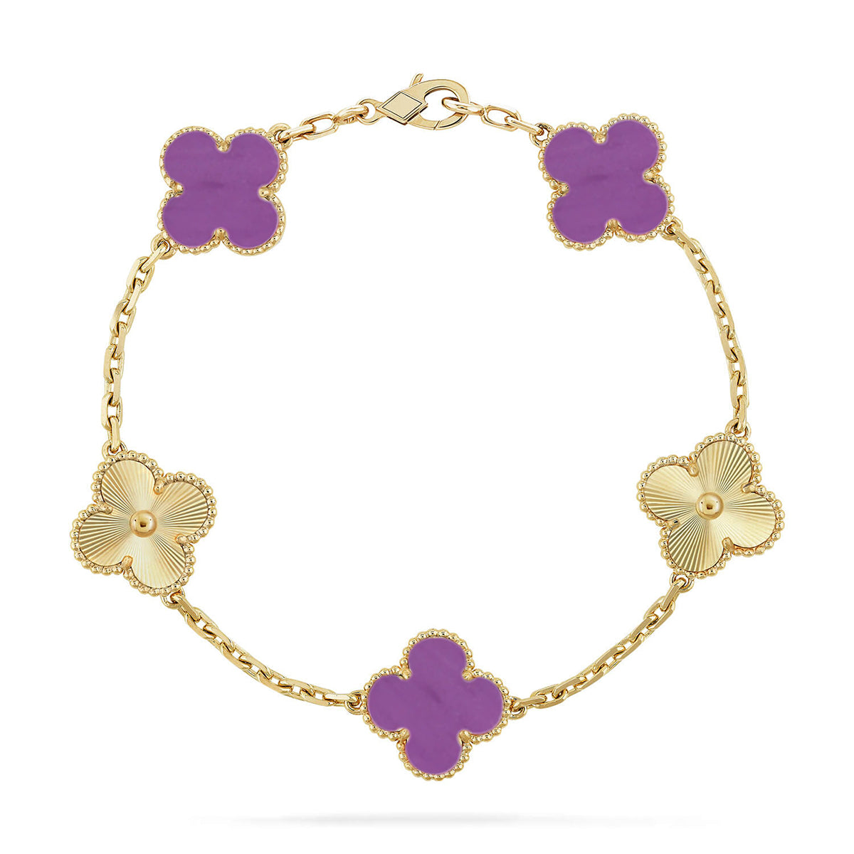[⭐Reverie Jewels] CLOVER 5 MOTIF VIOLET BRACELET COLLECTION