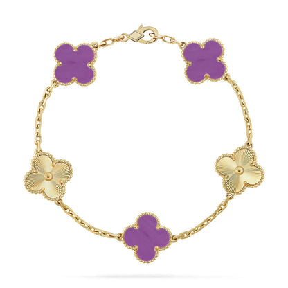 [⭐Reverie Jewels] CLOVER 5 MOTIF VIOLET BRACELET COLLECTION