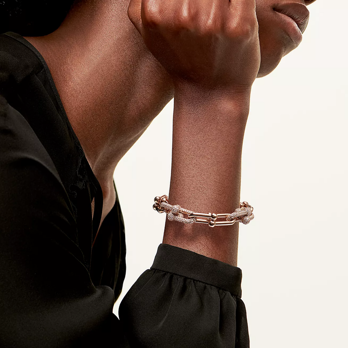 [Reverie Jewels]HARDWEAR LARGE LINK PINK GOLD PAVED DIAMOND BRACELET
