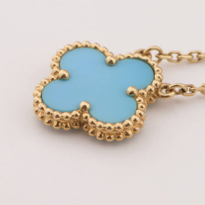 [⭐Reverie Jewels]CLOVER 15MM VINTAGE TURQUOISE NECKLACE