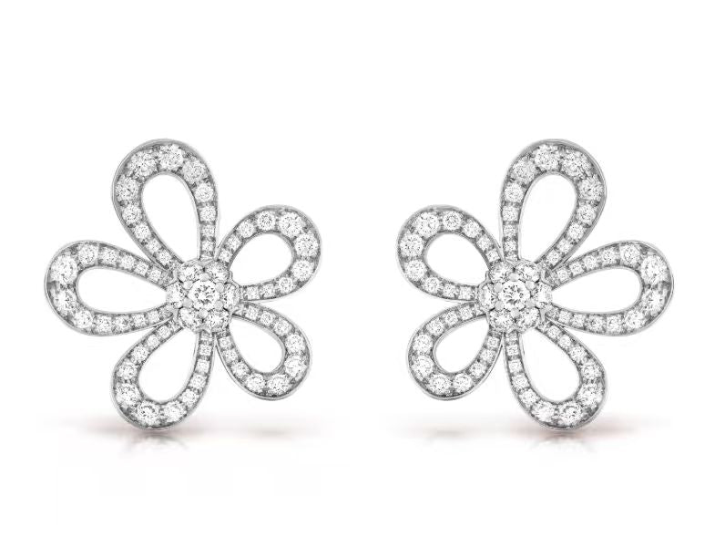 [⭐Reverie Jewels]FLOWERLACE EARRINGS FULL DIAMONDS