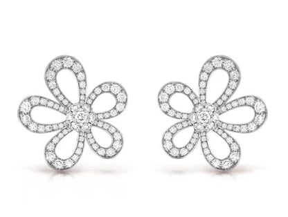 [⭐Reverie Jewels]FLOWERLACE EARRINGS FULL DIAMONDS