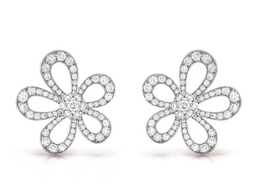 [⭐Reverie Jewels]FLOWERLACE EARRINGS FULL DIAMONDS
