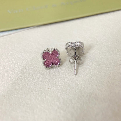 [⭐Reverie Jewels]2026 NEW MINI CLOVER 1 MOTIF  BUBBLE PINK ENAMEL