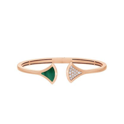 [⭐Reverie Jewels]DREAM BRACELET OPEN MALACHITE PINK GOLD