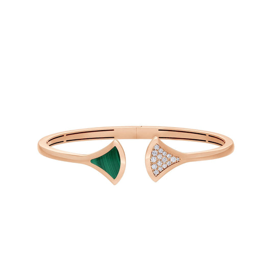 [⭐Reverie Jewels]DREAM BRACELET OPEN MALACHITE PINK GOLD