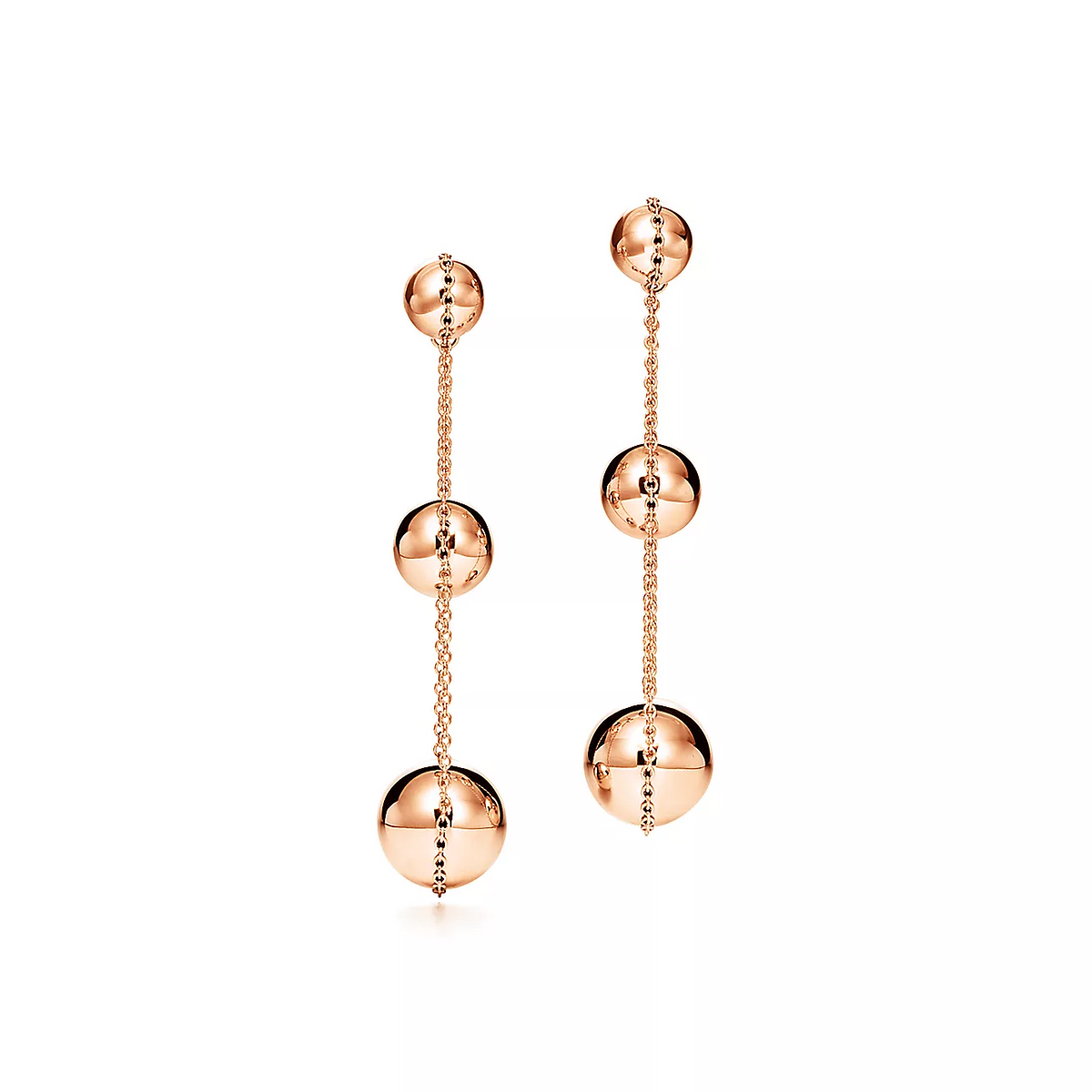 [Reverie Jewels]TRIPLE DROP PINK GOLD EARRINGS