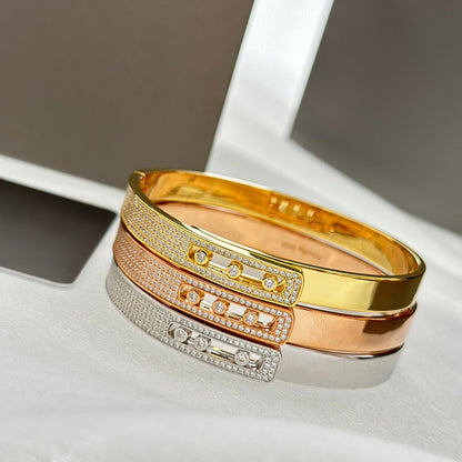 [⭐Reverie Jewels]Move Noa Rose Gold Pavé Diamond Bangle Bracelet