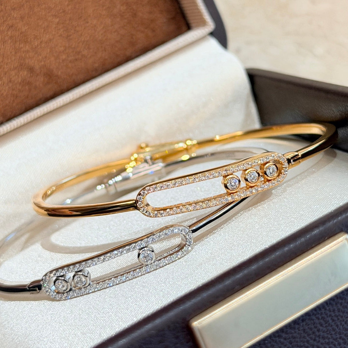 [⭐Reverie Jewels]Move Pavé Diamond Bangle Bracelet M