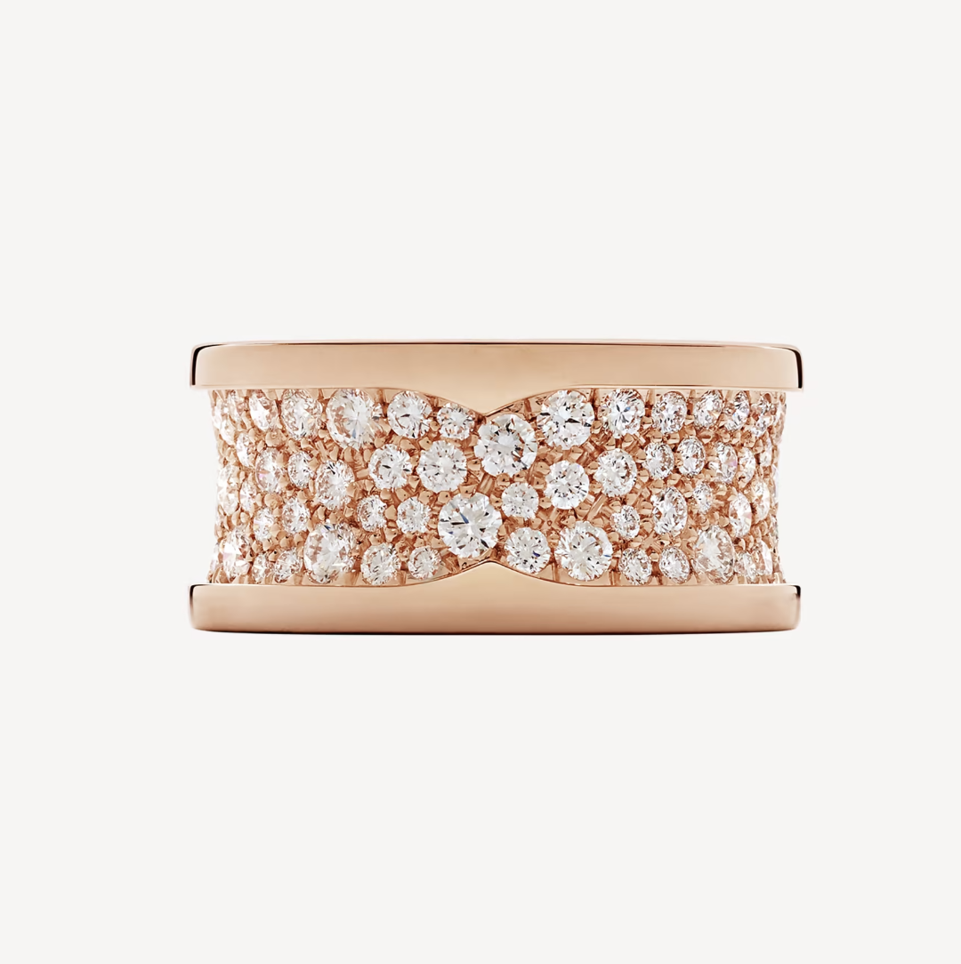 [⭐Reverie Jewels]ZERO 1 WITH PAVED DIAMONDS ON THE SPIRAL RING